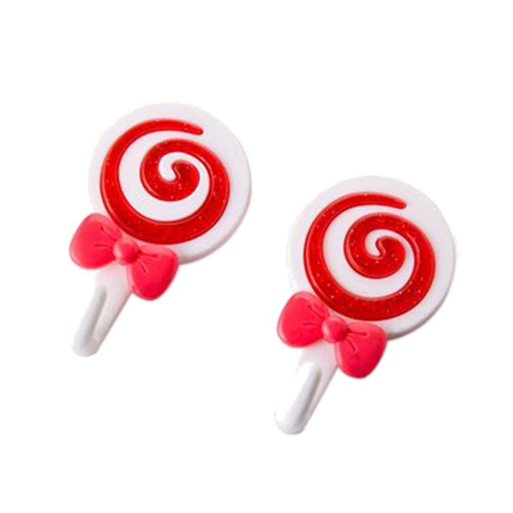 Set of 4 Special Cartoon Red Lollipops Coat Hooks, Wall Hooks
